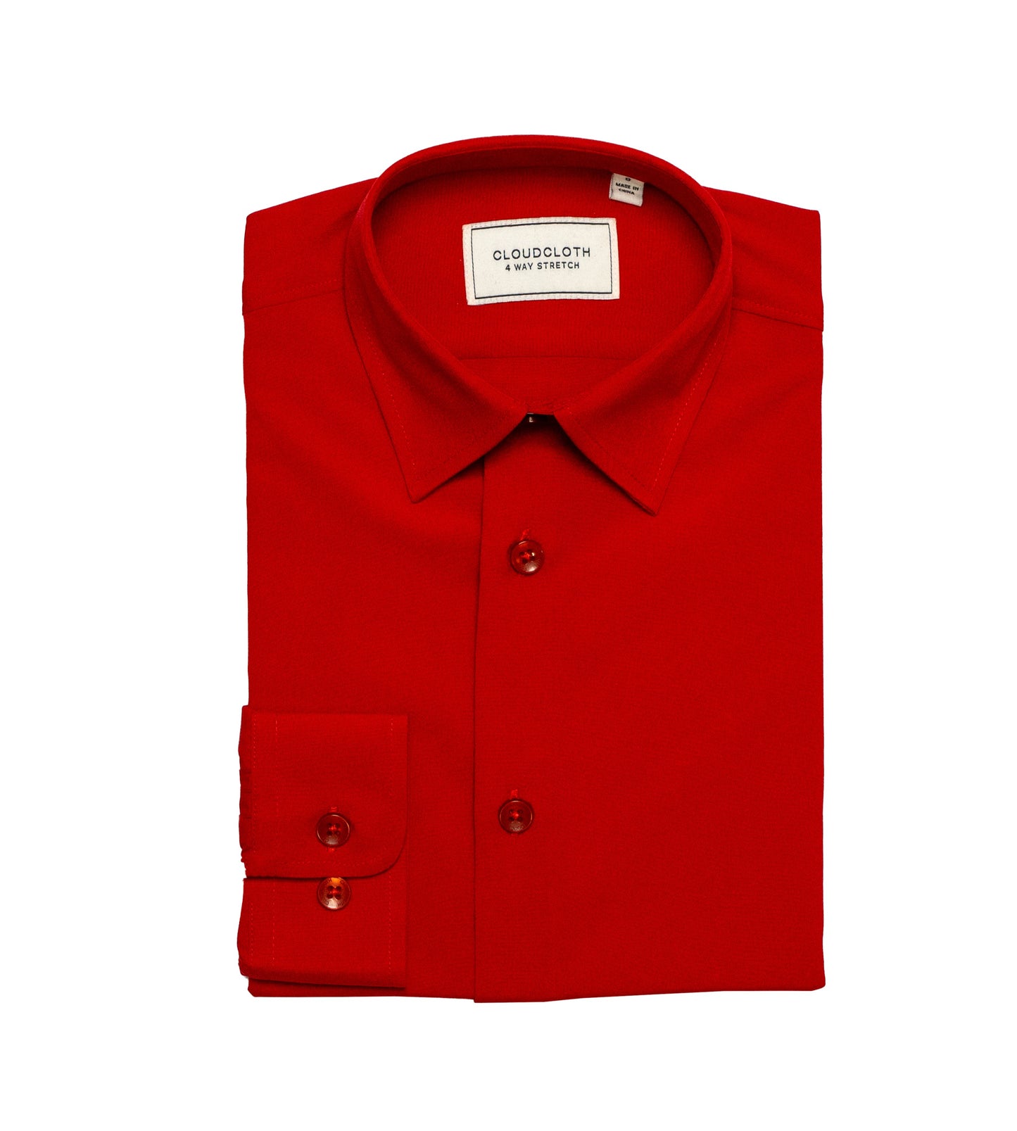 SH9801 Red- 4 Way Stretch Solid Shirt. Available in 17 Colors!