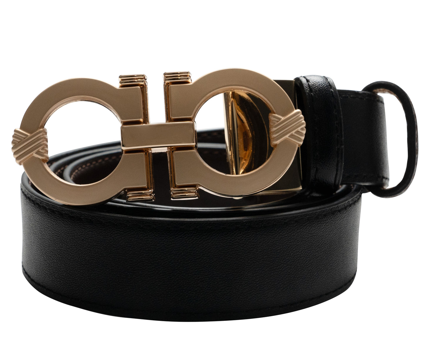 TB1286 100% GENUINE LEATHER REVERSIBLE BELT BLACK/BROWN