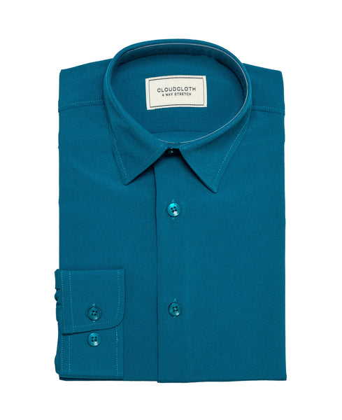 SH9801 Emerald- 4 Way Stretch Solid Shirt. Available in 17 Colors!