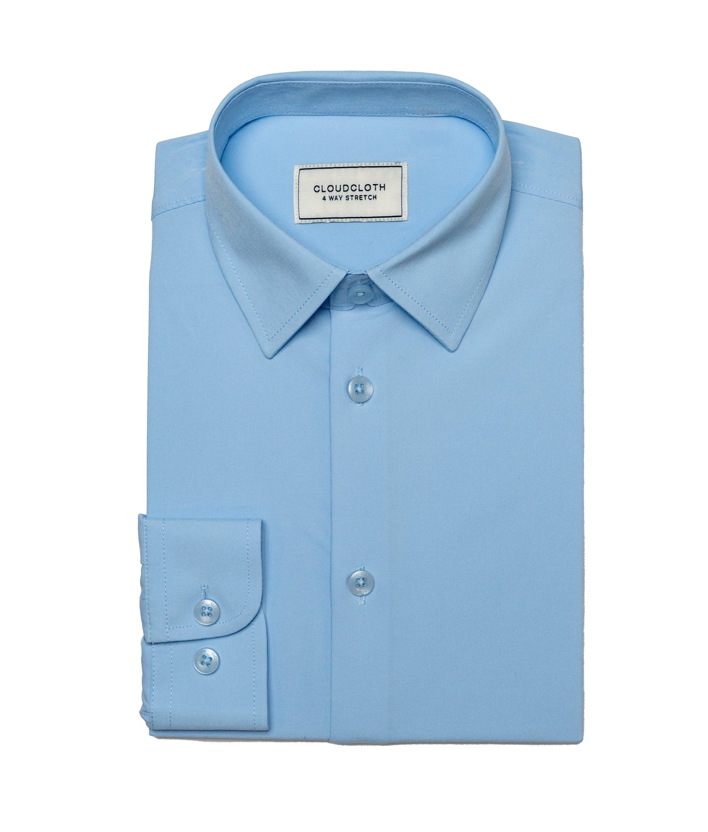 SH9801 Light Blue- 4 Way Stretch Solid Shirt. Available in 17 Colors!