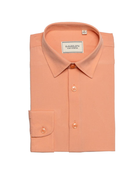 SH9801 Peach- 4 Way Stretch Solid Shirt. Available in 17 Colors!