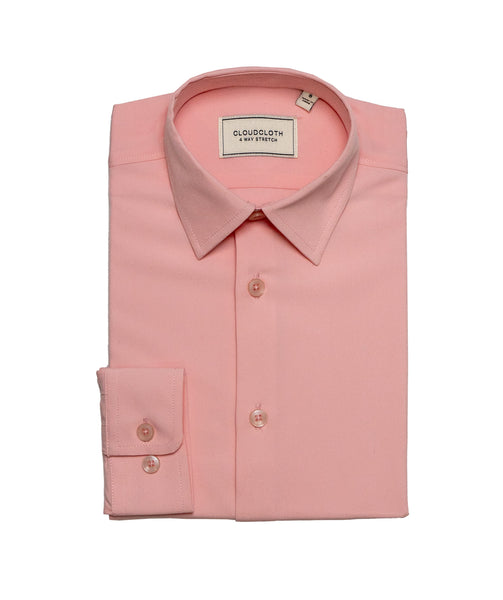 SH9801 Pink- 4 Way Stretch Solid Shirt. Available in 17 Colors!