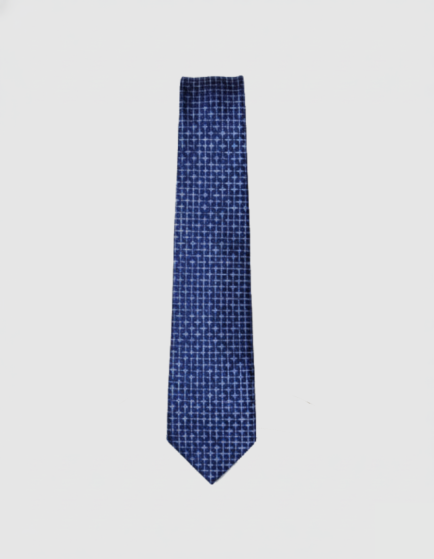 SPT984 	Navy Micro Grid Necktie