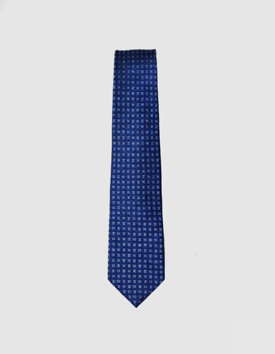 SPT989 Navy Lattice Necktie