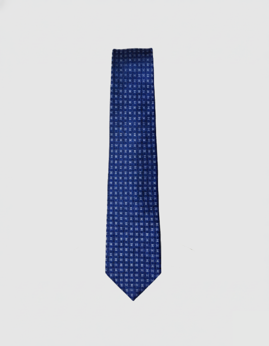 SPT989 Navy Lattice Necktie