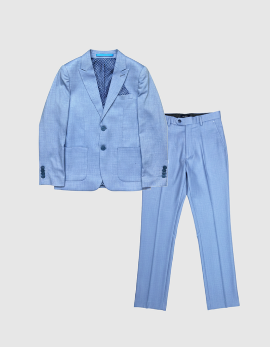 ST2789 - Boy's Solid Light Blue 2 Piece Suit