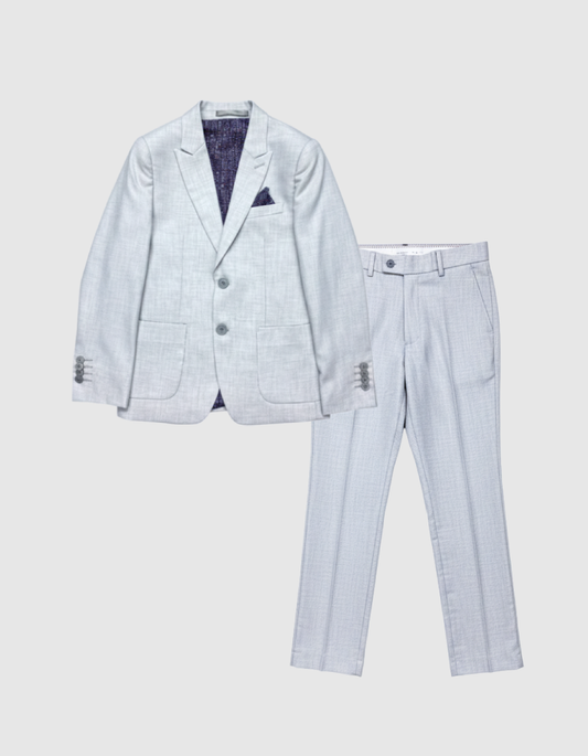 ST2789 - Boy's Solid Light Gray 2 Piece Suit