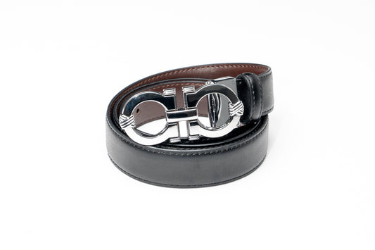 TB1286 100% GENUINE LEATHER REVERSIBLE BELT BLACK/BROWN
