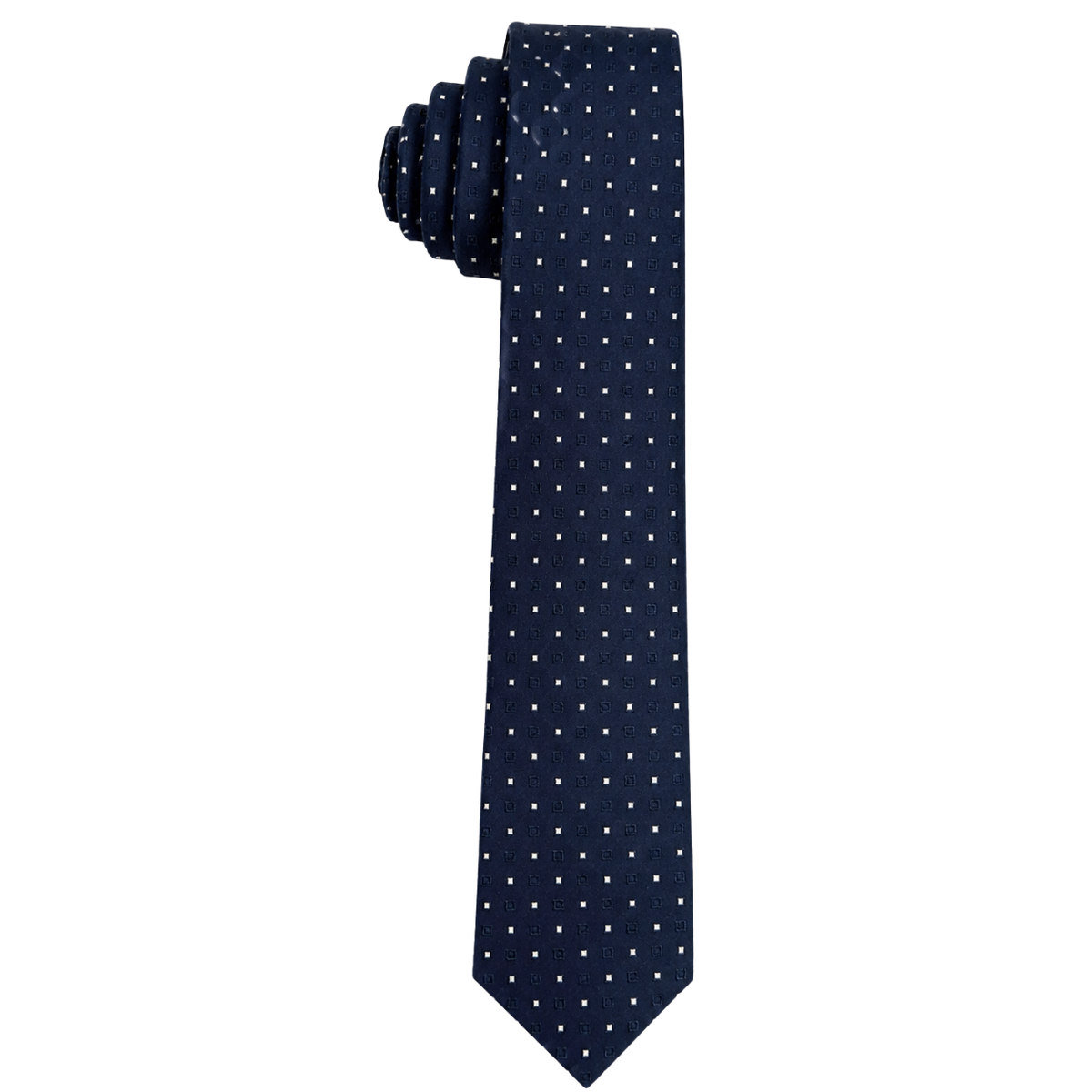 SPT999-Boys Navy Blue Mini Square Pattern Tie