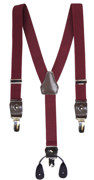 SUS1265 Burgundy Suspenders